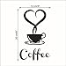 LUNIWEI Removable DIY Kitchen Decor Coffee Cup Decals Vinyl Mug Wall Sticker