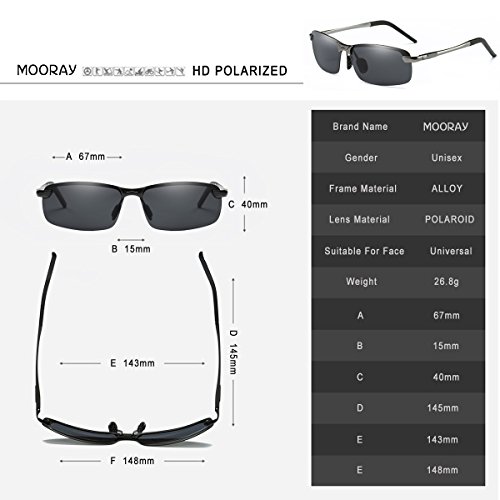 MOORAY Polarized Sunglasses for Men UV Protection Mens Sport Sunglasses for Driving Fishing - Thumbnail 4