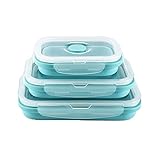 3pcs Portable Collapsible Silicone Lunch Box