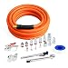 FYPower 3/8 inch x 25 ft Hybrid Air Hose Kit, 20 Pieces Air Compressor Accessories Set, 1/4" NPT Quick Connect Air Fittings, Blow Gun, Chuck, Safety and Tapered Nozzles, Couplings