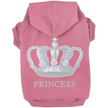 EXPAWLORER Princess Dog Cat Fleece Sweatshirt Hoodies Pink L