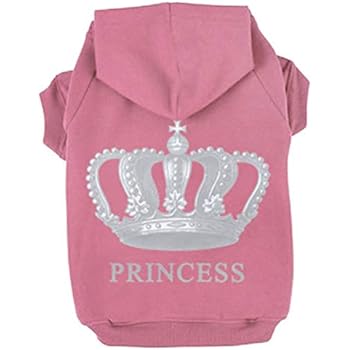 EXPAWLORER Princess Dog Cat Fleece Sweatshirt Hoodies Pink XS