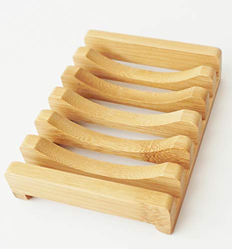 AuroTrends 2Pcs Bamboo soap Dish Shower Case Holder Container Storage Box for Bathroom Home Outdoor Hiking Camping Use (Fashion)