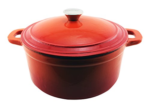 BergHOFF Neo Cast Iron Stockpot with a Lid, Orange, 5-Qt.