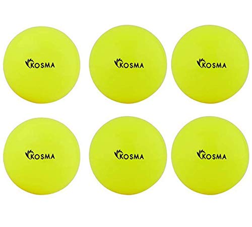 Kosma Pack of 6 Windball Cricket Ball | Indoor & Outdoor Soft Training Cricket Ball for Coaching Practice (Fluorescent Yellow)