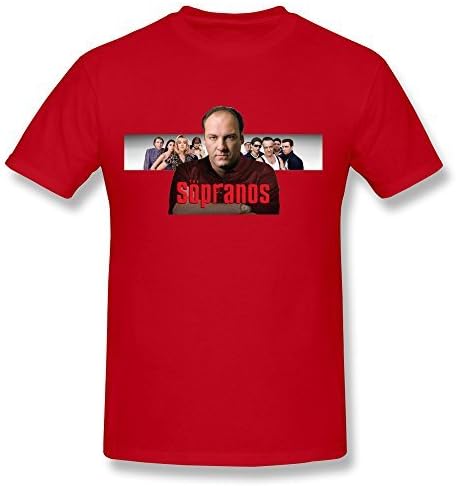 CaiTian Men's The Sopranos Poster T-Shirt - Style T Shirt Red US Size XXL