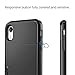 SAMONPOW for iPhone XR Case Wallet Card Holder Heavy Duty Protection XR Phone Case Wallet Card Holder Dual Layer Anti Scratch Hard PC Soft Rubber Bumper Cover Case for iPhone XR 6.1 inch Black