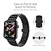 Oittm Stainless Steel Replacement Band for Apple Watch Series 4 (44mm), Modern Exquisite, Bright Black, 42mm, Waterproof, Adjustable, Sports, Premium Quality, Jubilee Style, Butterfly Clasp