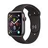 Apple Watch Series 4 44mm (GPS + Cellular) - Space Grey Aluminium Case with Black Sport Band (Renewed)