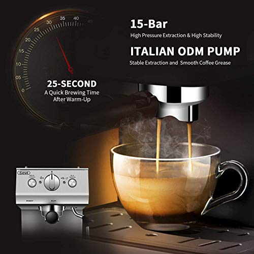Gevi Espresso Machine 15 Bar Coffee Maker with Foaming Milk Frother