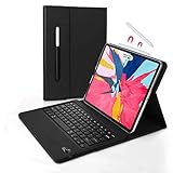 iPad Pro 12.9 2018 Keyboard Case, Vivefox Wireless iPad Keyboard + Folio Smart Keyboard Case, with Pencil Holder, Auto Wake/Sleep Feature for Apple iPad Pro 2018 12.9 inch