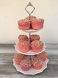Checkered Chef 3 Tier Ceramic Serving Stand Cupcake