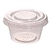 Zicome 2-Ounce Plastic Disposable Portion Cups Souffle Cups with Lids for Shots, Salad Dressings, Sauces, 100 Counts