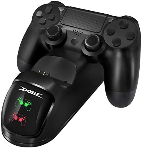 Lenboken-dobe PS4 Controller Charger, Ps4 Controller Charging Docking Station LED Light Indicators Bottom Light PS4/PS4 Slim/PS4 Pro Controller