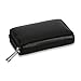 Alimei Genuine Leather Credit Card Holder Zipper Wallet Card Organizer with 26 Card Slots (26 Card Black)