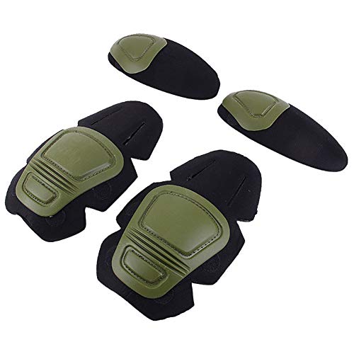 hwangli Military Protective Gear,CS Shooting Hunting Accessory Protective Gear,Knee & Elbow Support Pads Green - Thumbnail 4