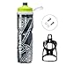Via Velo Bicycle Reflective Insulated Water Bottle & Cage 26 oz Capacity BPA-Free Double Insulated Bike Water Bottle with Cage Mount for Sports, Indoor and Outdoor Activities