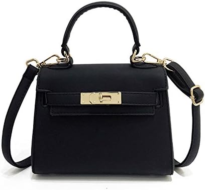 Handbagfor Women Women's Bag Handbag Shoulder Bag Mini Kelly Bag Jelly Litchi Pattern Messenger Bag Wild Simple Female Bag Portable Shoulder Bag,Black-OneSize
