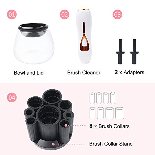 Vech Pro Makeup Brush Cleaner & Dryer Kit - The Best Professional Makeup Brush Cleaning Tool: Washing and Drying All Cosmetic Make Up Brushes in 30 Seconds - Natural Cleaning Solution for Makeup Brush