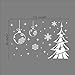 BooDecal Christmas Decorations Hanging Balls Shinning Stars Snowflakes and White Christmas Tree for Home Shop Window Coverings Decor Wall Decals Stickers Holiday Celebration Presents