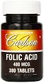 Carlson Labs Folic Acid, 400mcg, 300 Tablets