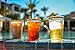 12oz Gold Rimmed Plastic Cups 100 Count BPA Free. Hard and Clear Disposable Tumblers. for Parties, Weddings, Dessert, Snacks