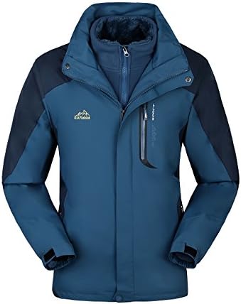 Women's&Men's Windproof Softshell Fleece Waterproof Ski Jacket 3 in 1 Outdoor Sports Coat（WM168）