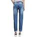 RieKet Boyfriend Distressed Jeans Women Slim Pants Juniors (US 4(Asia XL), Blue)