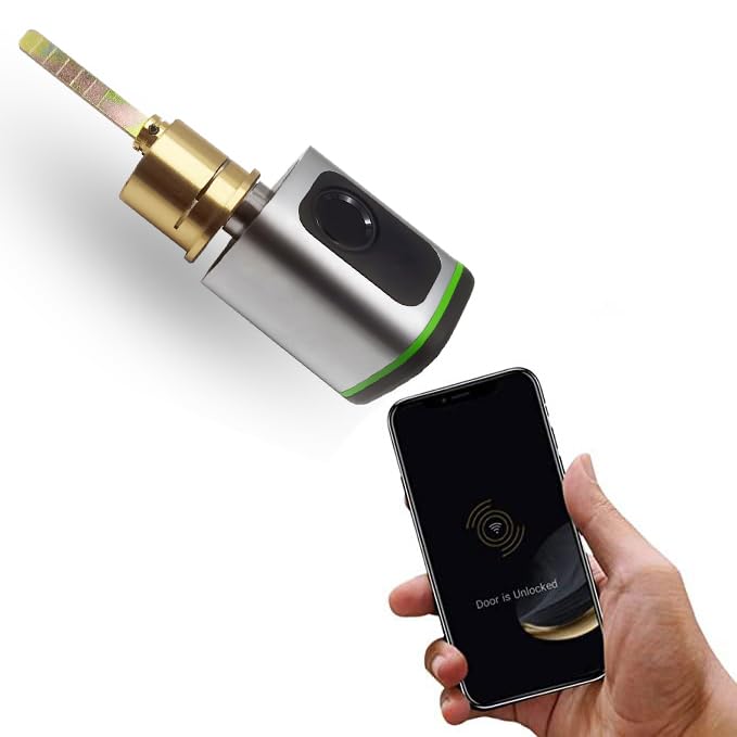 Simpled Smart Night Latch Lock, Fingerprint Keyless Security Entry Door Lock, Smartphone Access, Alexa & Google Home with WiFi Bridge(Sold Separately) - Designed for The UK Weather