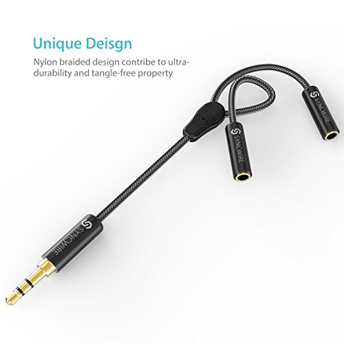 Syncwire Headphone Splitter, NylonBraided 3.5mm Extension Cable Audio