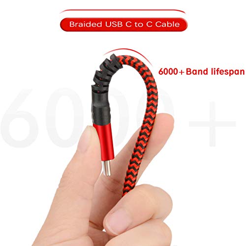 USB C to USB C 60W Fast Charging Cable 6.6ft 2Pack PD Fast Charger Cord Compatible with Samsung Galaxy S20/S10/S9 MacBook Pro/Air 13\'\' 2020 iPad Pro 2020/2018 Google Pixel 2/3/3a XL Red&Blue