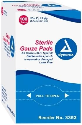 Amazon Com Sterile Gauze Pad 2 X 2 12 Ply Box Of 100 Health Personal Care