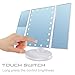 Maibtkey Vanity Mirror Tri-folded Lighted White Travel Portable Makeup Mirror with 22 LED Lights and Magnifying Mirror with 1X 2X 3X Magnification 180° Rotatable for Women Men Girls Cosmetic Makeup