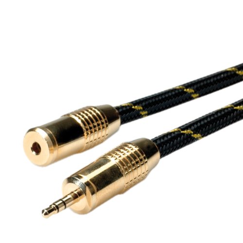 Roline 2.5m Male to Female Gold 3.5mm Audio Extension Cable
