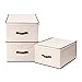 StorageManiac 3-Pack Jumbo Foldable Polyester Canvas Storage Box, Convenient Storage Bin with Lid