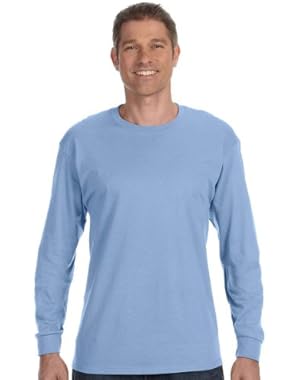 Mens Tagless 100% Cotton Long Sleeve T-Shirt