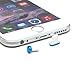 PortPlugs - Aluminum Finish Dust Plug Set - Charger and Headphone Jack Plugs- Compatible iPhone 5, SE, 6, 6s, Plus, iPad Air, iPod 5, 6 – Includes Holders (Blue)