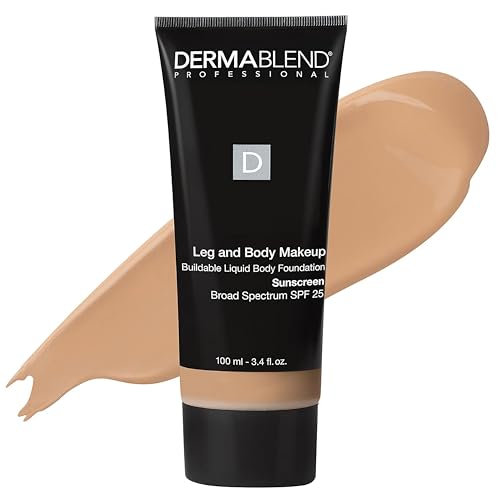 Dermablend Leg and Body Makeup Foundation with SPF 25, 45W Tan Honey, 3.4 Fl. Oz.