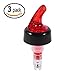 Measured Liquor Pour Spout, 1oz/30ml Hard Plastic Liquor Pourer Flowing Wine Bottle Pour Spout Drinks Wine Cocktail Dispenser for Home Bar Pubs Clubs Bartending Tool, Red