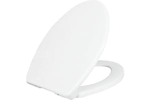 LUXE BIDET LUXE TS1008E Elongated Comfort Fit Toilet Seat with Slow Close, Quick Release Hinges, and Non-Slip Bumpers (White)