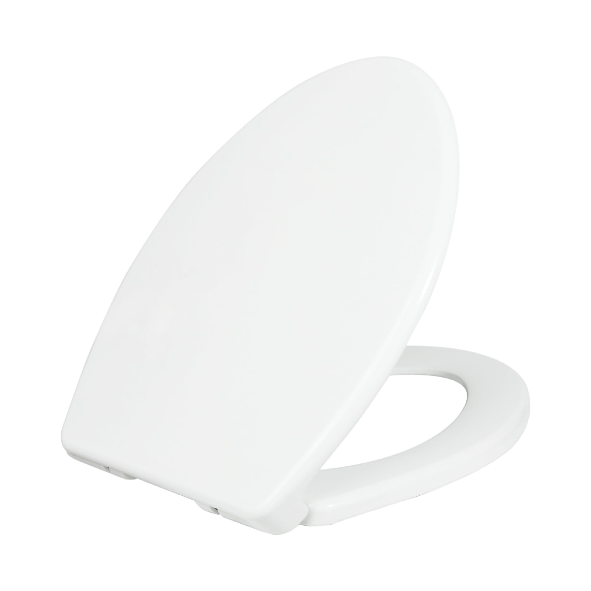 LUXE TS1008E Elongated Comfort Fit Toilet Seat with Slow Close, Quick Release Hinges, and Non-Slip Bumpers (White)
