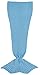 BURKLETT B16090002-01 Four Seasons Crochet Mermaid Tail Sleeping Blanket, Deep/Light Blue