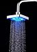 Fitiger 7 Color Changing 6 Inch Rainfall Square LED Top Shower Head,Automatic Light Switching,No Batteries ever Needed