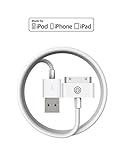 iPhone 4s Cable,OPSO [Apple MFi Certified] 30 pin to USB Sync and Charging Cable for iPhone 4/4s,iPad 1/2/3,iPod Touch,iPod Nano - 4.0 Feet (1.2 Meter) - White