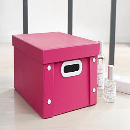 Compactor - Caja de almacenaje (cartón), Color Rosa Brillante: Amazon.es: Hogar