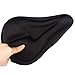 superdream Black Soft Gel Relief Bike Saddle seat Cushion pad Cover (Straight and Triangle Groove)