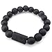 KONOV Mens Womens Wood Bracelet, 2pcs 11mm Tibetan Beads Buddhist Prayer Mala, Black