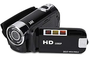 DIYEENI Handheld Video Camcorder FHD 16x Digital Zoom, Tragbar DV Digital Camera with COMS Sensor, Builtin Speaker, 270 ° Rotary Screen, Video Camera for Kids(Black)