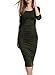OURS Women's Sexy Summer Sleeveless Ruched Sundress Fold Bodycon Midi Tank Dress