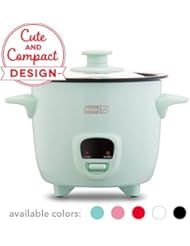 Dash DRCM200GBAQ04 Mini Rice Cooker Steamer with with Removable Nonstick Pot, Keep Warm Function & Recipe Guide, Aqua